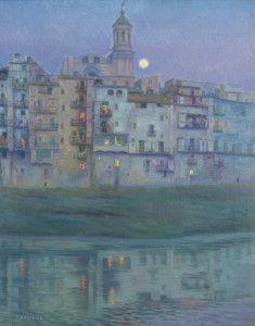 Prudenci Bertrana i Compte (1867-1941)  | Nit de lluna a Girona | 1917 | Núm. Reg: 130.767 | Fons d'Art Diputació de Girona